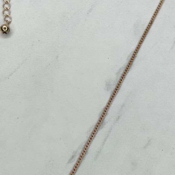 Chico's Rose Gold Tone Chain Link Rhinestone Pendant Necklace ✨ - Picture 6 of 9